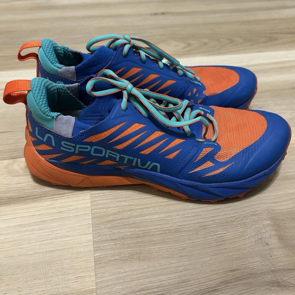 La Sportiva Kaptiva Trail Running Shoe Womens Size 7 in Marine Blue/Aqua Orange